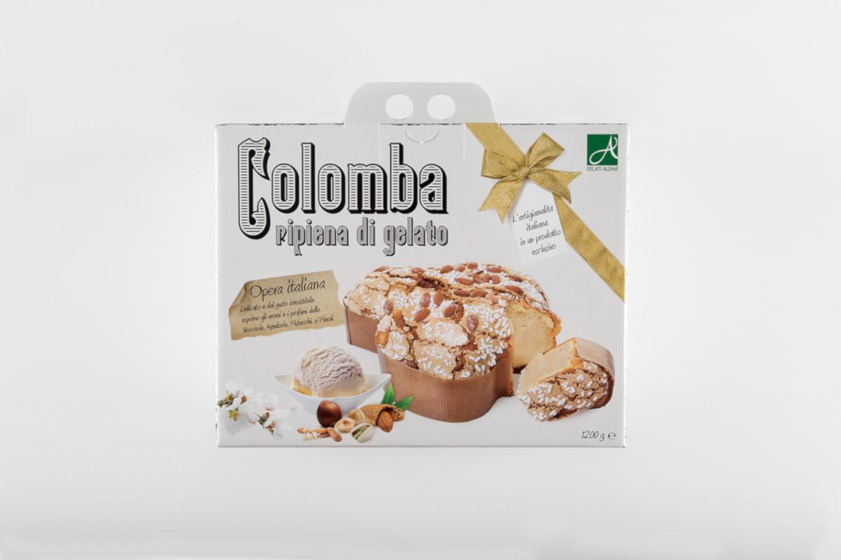 Дизайн упаковки и фирменный стиль для десерта Colomba gelato