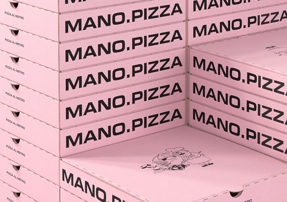 Дизайн упаковки для пиццы Mano Pizza