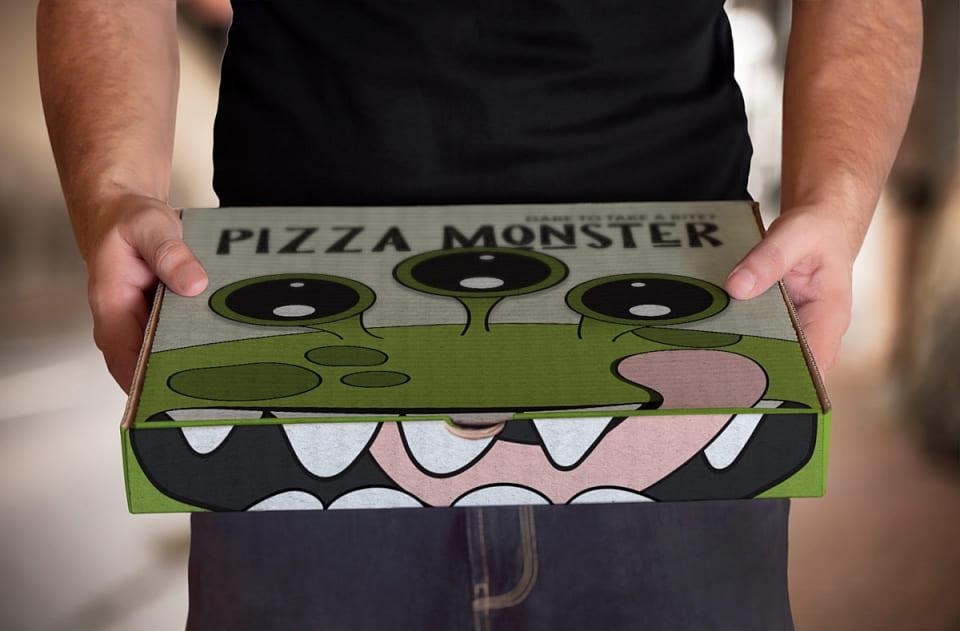 Дизайн упаковки для пиццы Pizza Monster