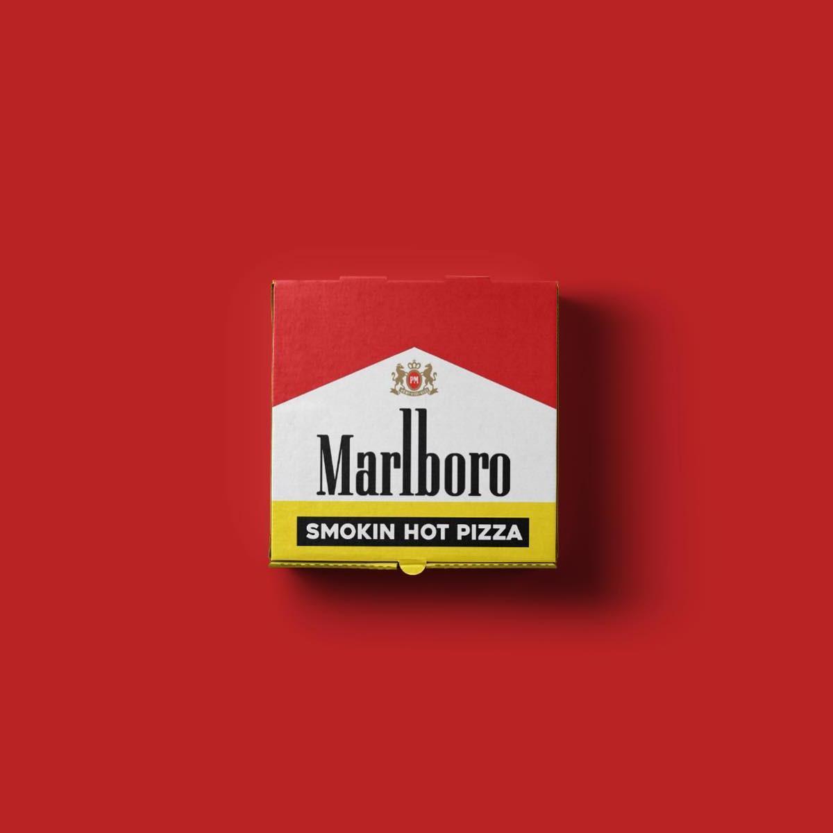 Эксперимент с брендом Marlboro, теперь пицца и содовая