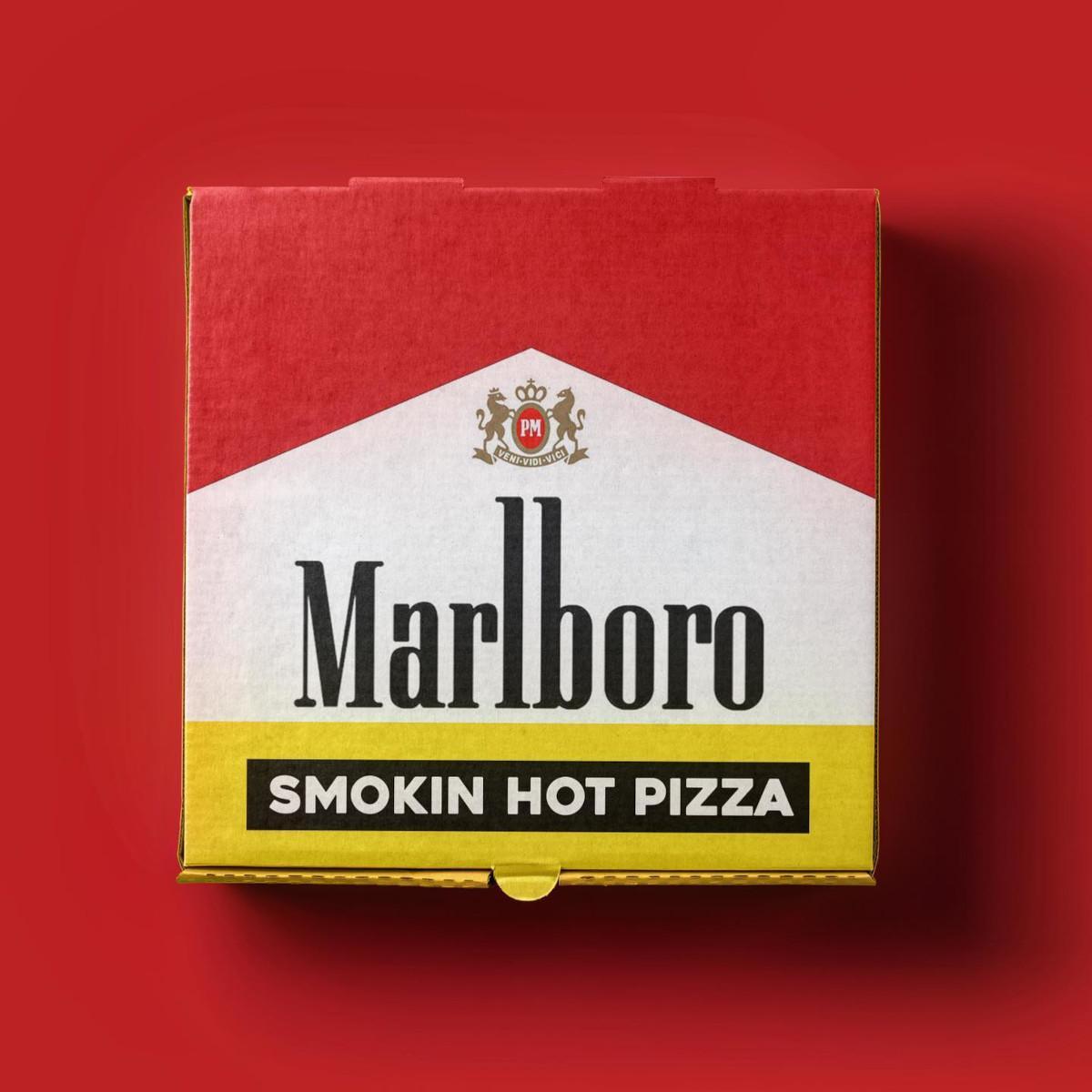 Эксперимент с брендом Marlboro, теперь пицца и содовая