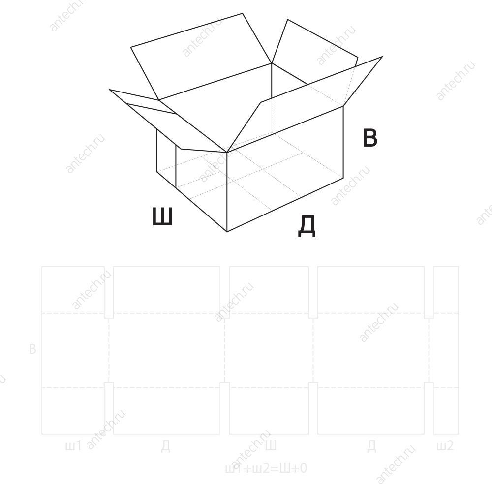 FEFCO 0231 Коробка четырехклапанная, скрепляемая по ширине