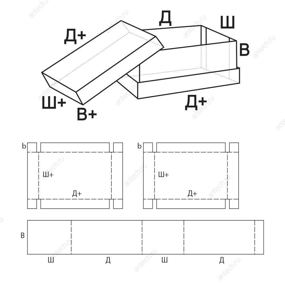 FEFCO 0310 Коробка телескопического типа с двумя крышками