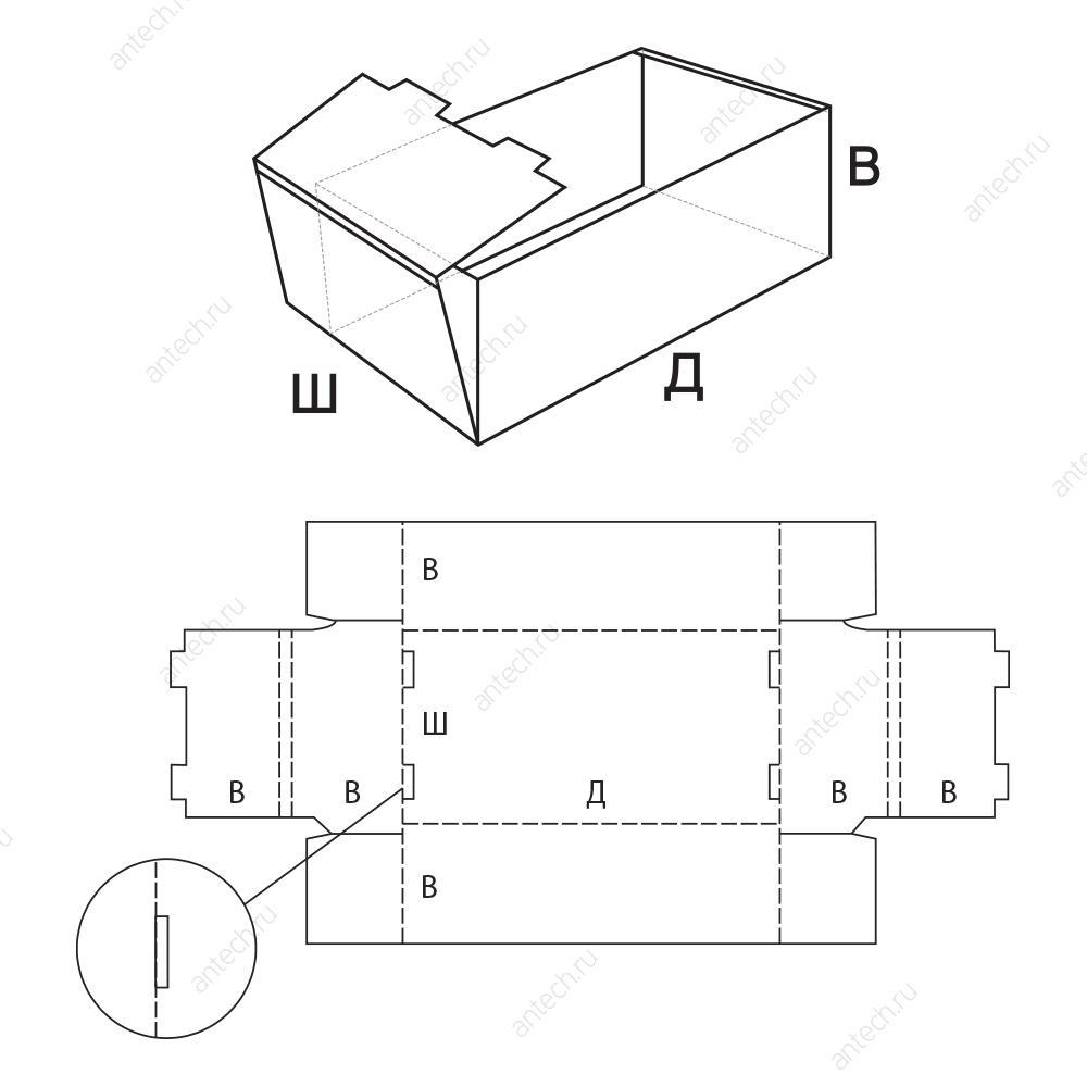 FEFCO 0422 Коробка складная, лоток