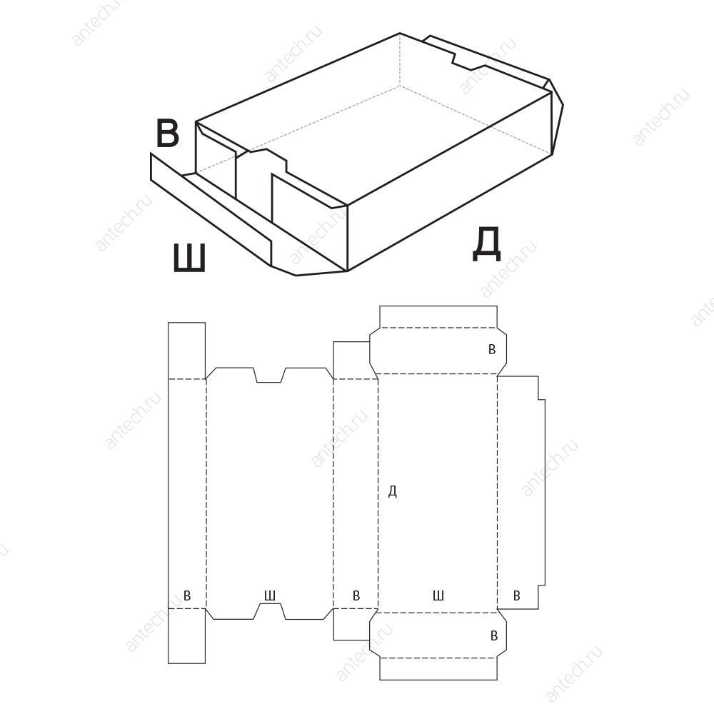 FEFCO 0447 Коробка складная с торцевыми крышками