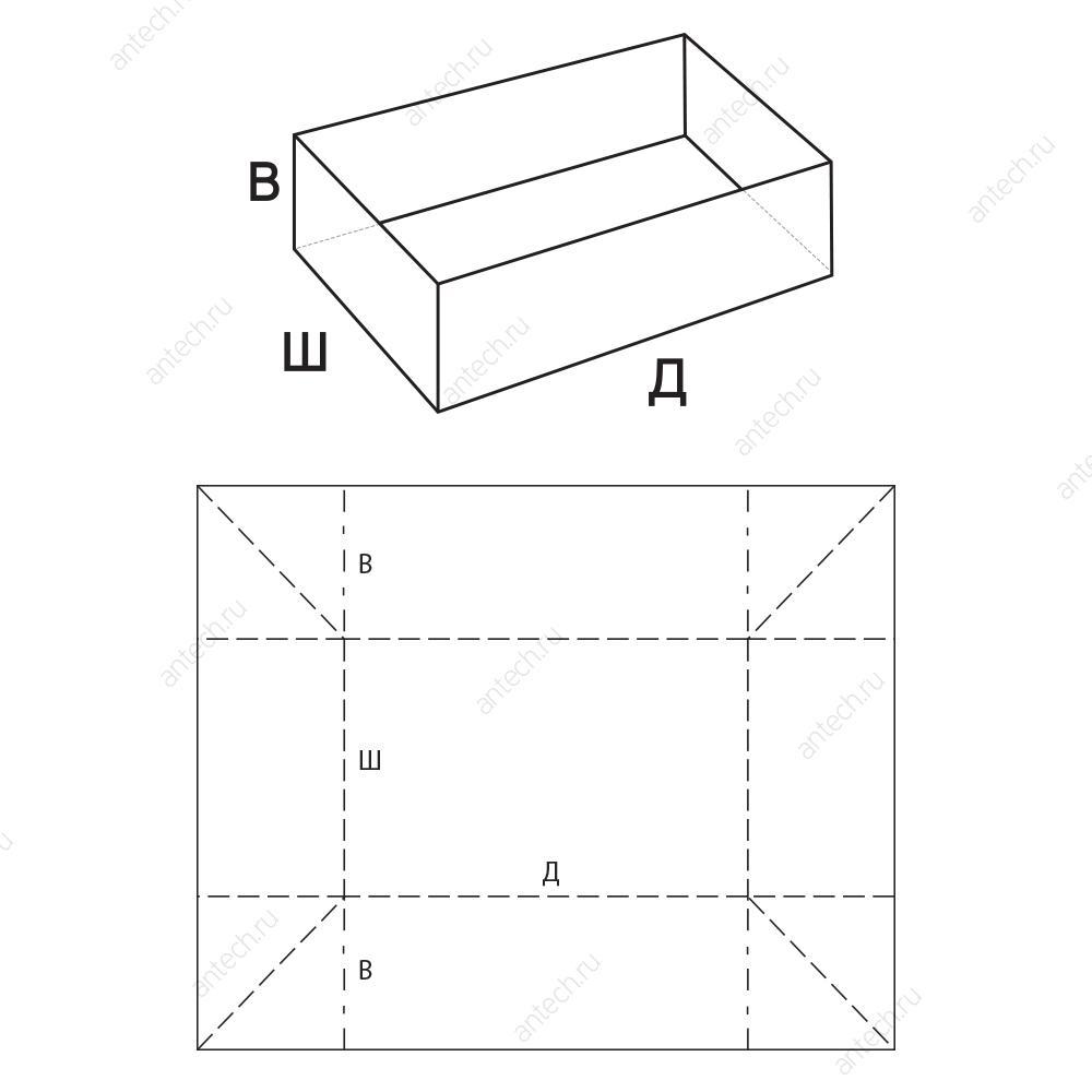 FEFCO 0449 Лоток складной со склейкой