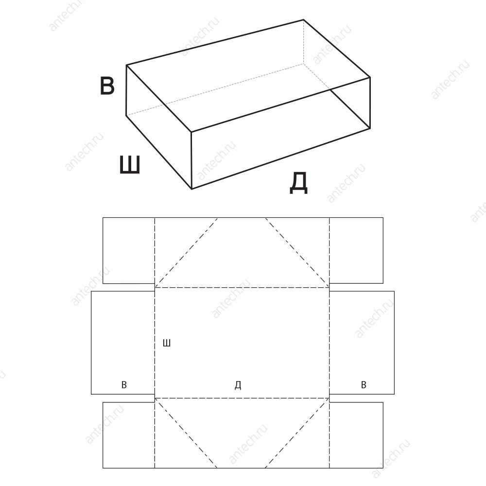 FEFCO 0450 Лоток складной со склейкой и усиленными стенками по ширине