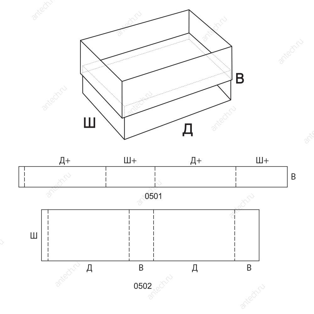 FEFCO 0504 Короб пенального типа состоящая из 2-х обечаек со склейкой