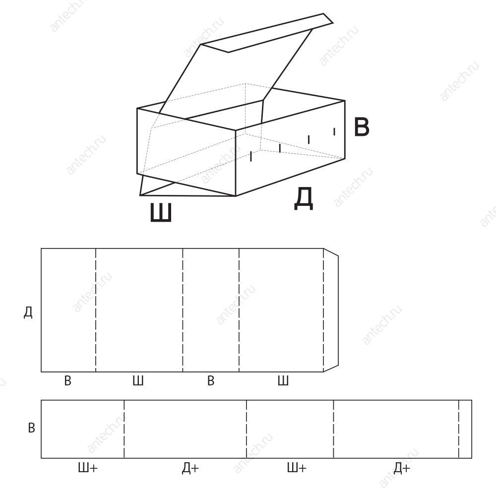 FEFCO 0510 Коробка пенального типа, сборная