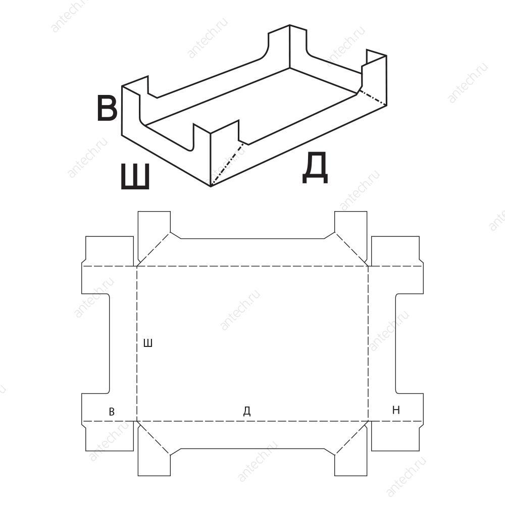 FEFCO 0770 Коробка лоток клеенная, складная