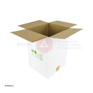 Гофрокороб с печатью 270x235x365 мм Т−24B белый/бурый
