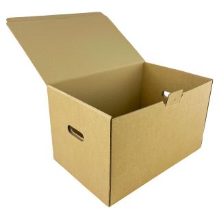 Архивная картонная коробка А3 с крышкой и замком 480x325x295 мм Т−24B бурый